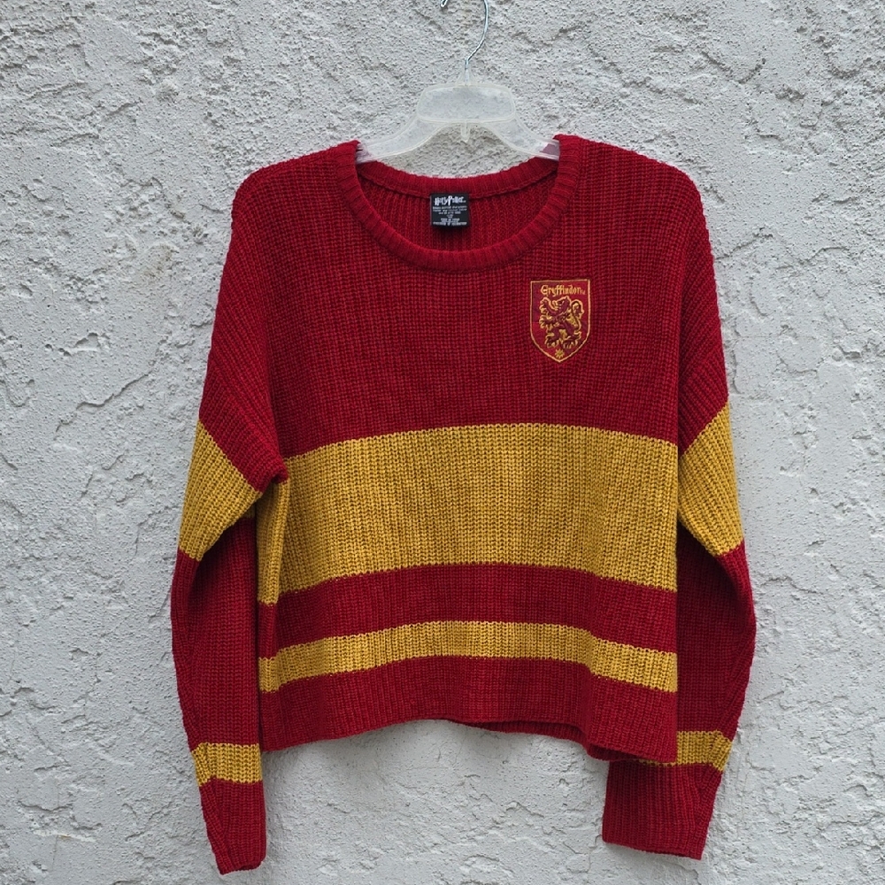 Harry Potter Gryffindor Pullover Knit Cropped Crewneck Sweater Size 2XL